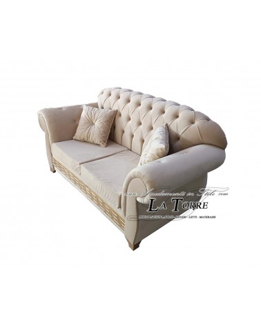 2 seater sofa bed and mattress Chesterfield modern eco leather or velvet any color swarovski AZ02