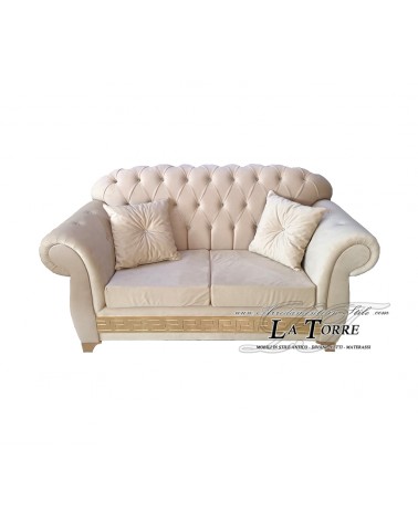 2 seater sofa bed and mattress Chesterfield modern eco leather or velvet any color swarovski AZ02