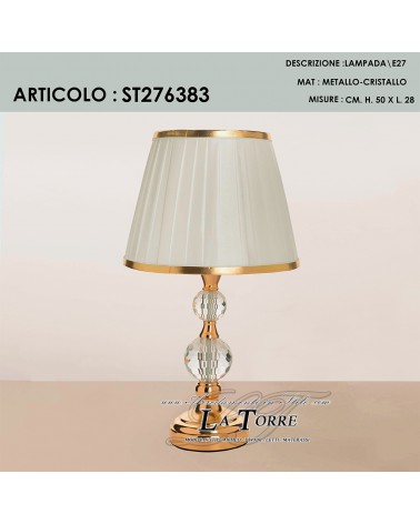 Lampada da tavolo H50 dorata con cristalli moderno classico lume ST276383