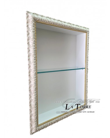 Vetrina classica sospesa da parete stile Barocco cornice box porta tv su misura VTMadrid/AO