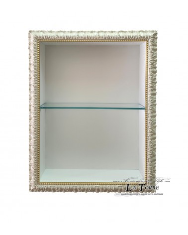 Vetrina classica sospesa da parete stile Barocco cornice box porta tv su misura VTMadrid/AO