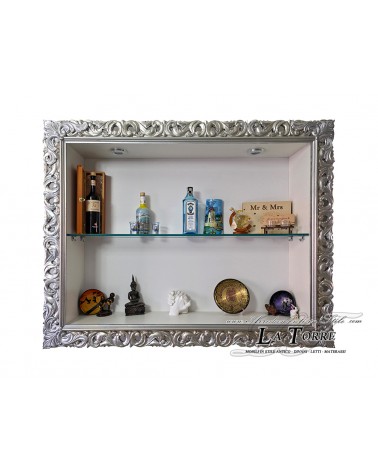 Baroque style wall mounted display cabinet perforated frame TV box bottle holder made to measure VT1135A