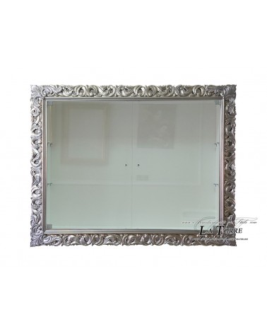 Wall-mounted display cabinet with glass doors, Baroque style, perforated frame, custom-made bottle holder VT1135A