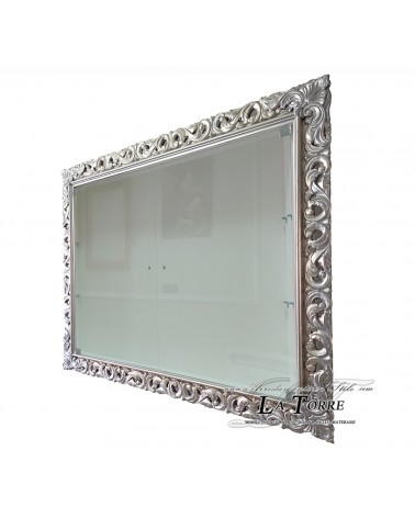 Wall-mounted display cabinet with glass doors, Baroque style, perforated frame, custom-made bottle holder VT1135A