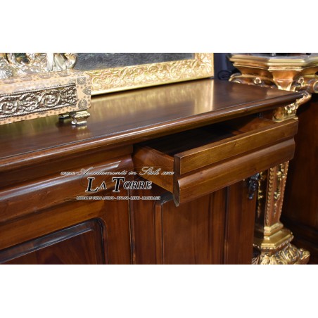 Annette Bücherschrank im viktorianischen englischen Stil, Glasschrank, Ministerial-Präsidenten-Sideboard, Walnuss, 4 Türen, 2
