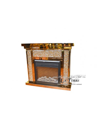 Mirrored Electric Fireplace with Swarovski Crystals – Royal Heating and Modern Design R110