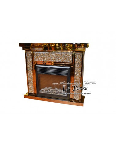 Mirrored Electric Fireplace with Swarovski Crystals – Royal Heating and Modern Design R110