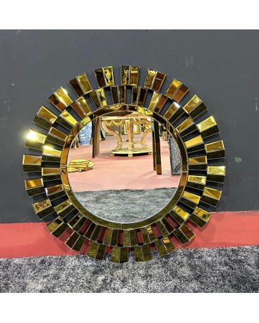 Round Gold Wall Mirror – Luxury Modern Ray Frame Ø90 cm A55G gold