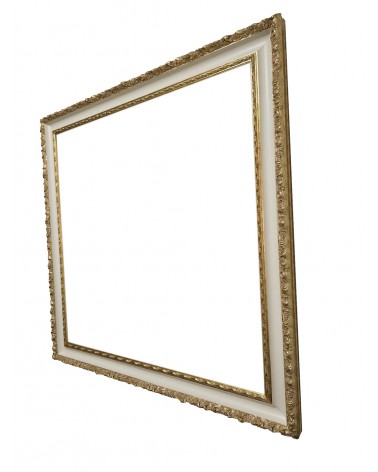 Cornice Barocca Classica in Legno Su Misura - Oro con Dettagli Avorio 1045