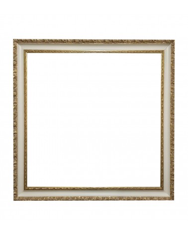 Cornice Barocca Classica in Legno Su Misura - Oro con Dettagli Avorio 1045