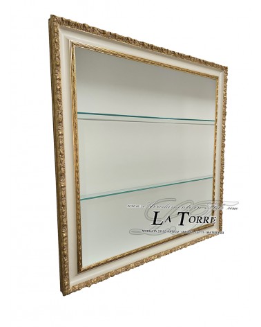 Baroque Style Hanging Bookcase Display Cabinet - Classic Gold Ivory Frame Custom Made VT1045OA