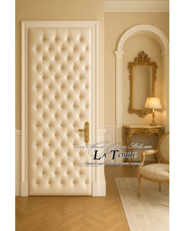 Padded Capitonné Door Cover – Choice of Color and Fabric, Handcrafted RE08