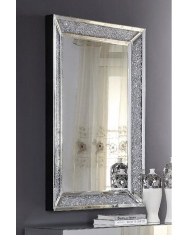 Specchio Rettangolare con Cristalli Swarovski – Cornice Elegante e Luminosa 120x80 cm CBM1195