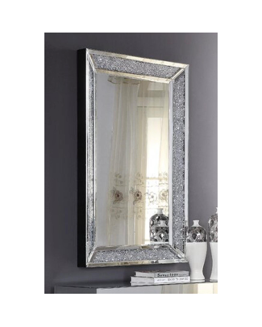 Specchio Rettangolare con Cristalli Swarovski – Cornice Elegante e Luminosa 120x80 cm CBM1195