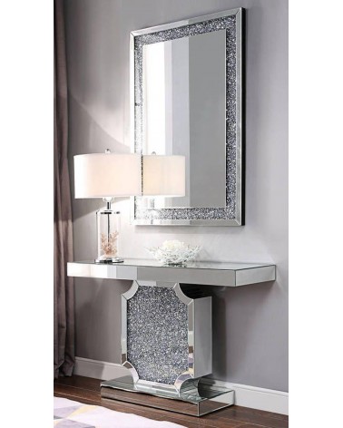 Modern Rectangular Mirror with Swarovski Crystals – Luxury Shiny Frame 80x120 cm CBM1196