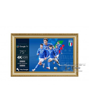 Cornice per Smart TV da Parete – Stile Classico Barocco Avorio e Oro TV1045AO