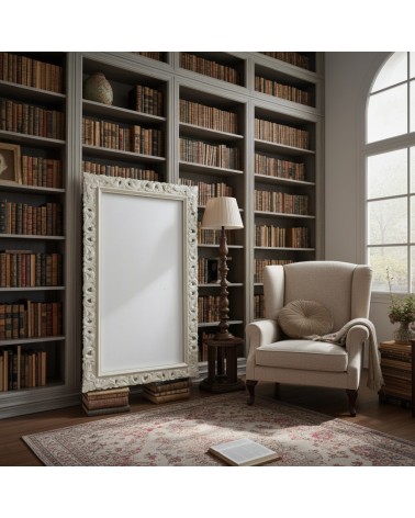 Hand-Carved Ivory Baroque Frame – Custom Made in Elegant Classic Style 1135AV