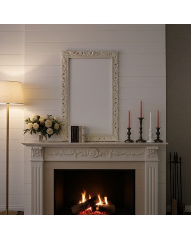 Hand-Carved Ivory Baroque Frame – Custom Made in Elegant Classic Style 1135AV
