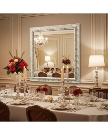 Specchiera classica barocca su misura in legno bianco e oro – D620BO