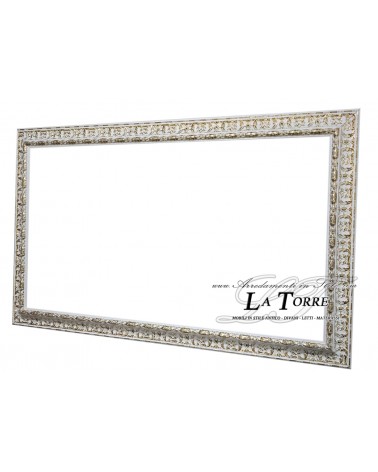 Cornice Classica Barocca su Misura in Legno Bianco Oro 9 cm – Quadro Decorativo D620BO