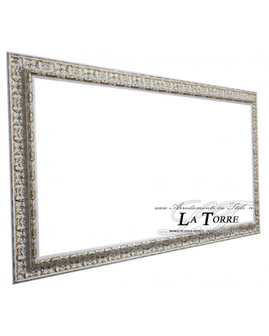 Custom Baroque Classic Wood Frame in White Gold 9 cm – Decorative Picture D620BO