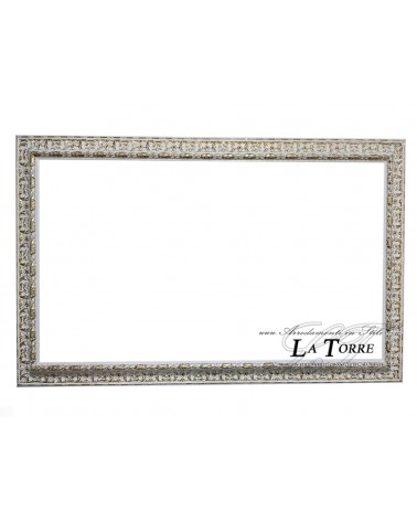 Custom Baroque Classic Wood Frame in White Gold 9 cm – Decorative Picture D620BO
