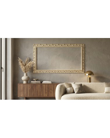 Custom-Made Classic Baroque Frame in Ivory and Gold Wood – M/AO