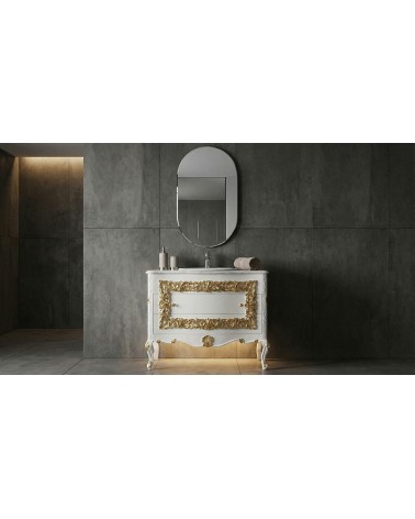 Mobile Bagno Barocco in Stile Classico avorio e oro con Lavabo – Artigianale LT3067