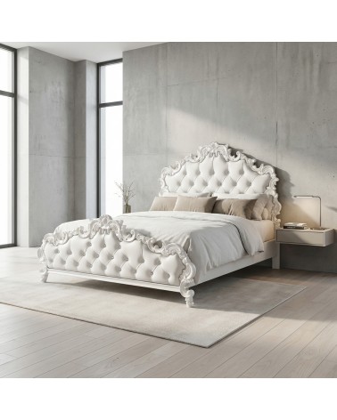 Letto Matrimoniale Barocco contenitore qualsiasi colore oro argento ecopelle vellutino swarovski Rebecca