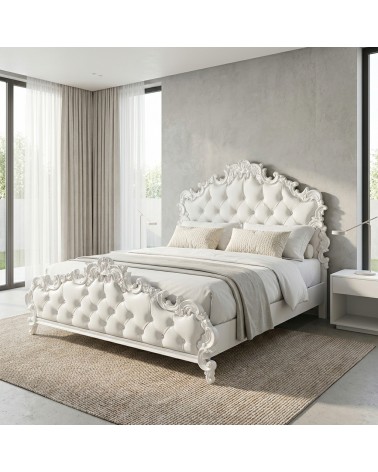 Baroque double bed with storage, any color, gold, silver, eco-leather, velvet, Swarovski, Rebecca