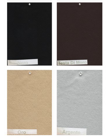 Double bed container in Baroque eco-leather, gold or silver wood Beatrice