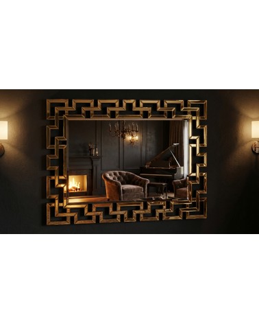 Modern Gold Mirror 120x80 cm – Elegant Luxury Geometric Frame A026