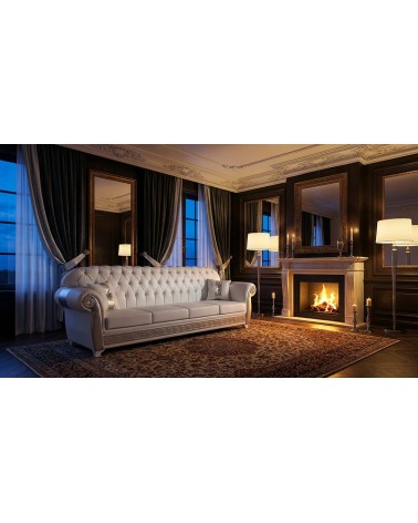 4-Sitzer-Sofa mit Netzgewebe und Matratze, Chesterfield-Stil, modernes Öko-Leder oder Samt in jeder Farbe, Swarovski AZ04