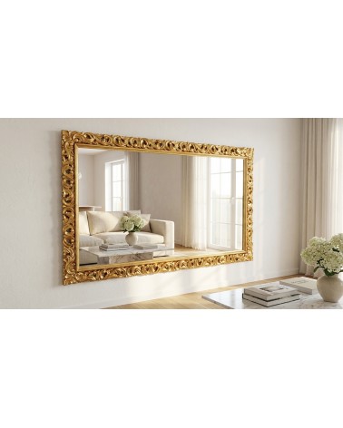 Baroque Gold Mirror with Perforated Wooden Frame – Custom Classic Wall Mirror 1135o