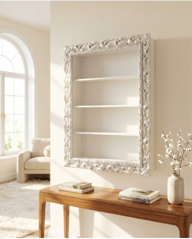 Baroque style suspended wall display cabinet with perforated frame TV box bottle holder made to measure VTGGA