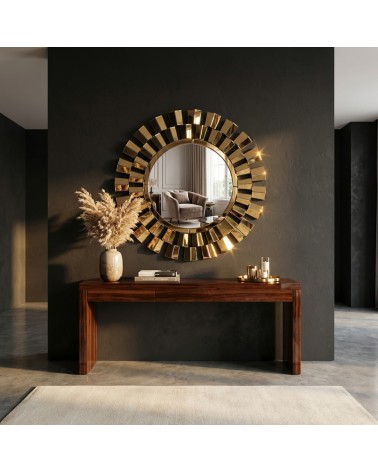 Round Gold Wall Mirror – Luxury Modern Ray Frame Ø90 cm A55G gold