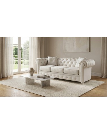 3-seater sofa bed with bed base and modern Chesterfield mattress, eco-leather or velvet, any color, Swarovski AZ47
