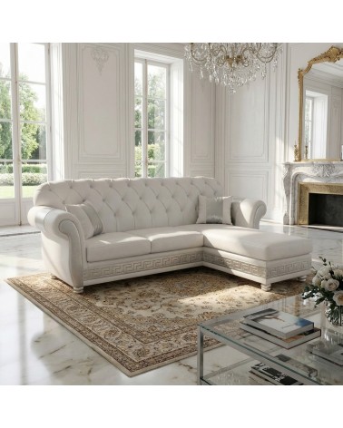 3 seater sofa with mesh peninsula and baroque Chesterfield mattress Greek goddess Medusa faux leather any color swarovski AZ05