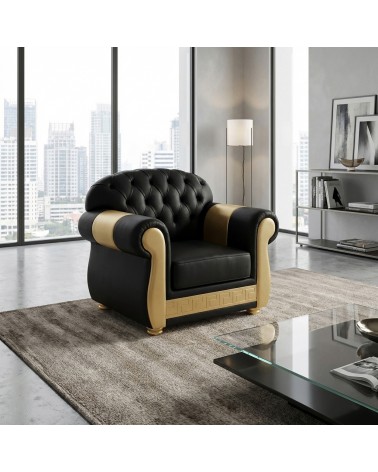 Poltrona Divano rete e materasso moderno Chesterfield Ecopelle o Vellutino Qualsiasi colore Swarovski AZ01