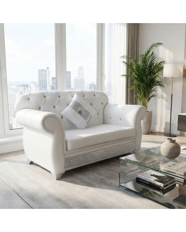 Baroque Chesterfield Armchair Bed with Base and Mattress in Eco-Leather or Swarovski Velvet, Customizable Colors AZ01