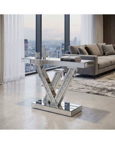 Consolle Specchiata Moderna con Design Geometrico di Lusso per Ingresso Elegante CBFE149