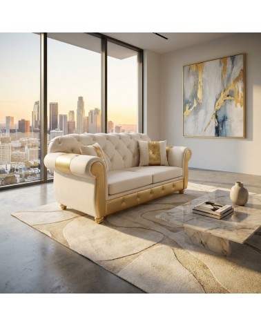 Divano Letto Chesterfield 2 Posti Capitonné Personalizzabile Ecopelle Tessuto AZ02