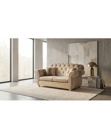 Divano Letto Chesterfield 2 Posti Capitonné Personalizzabile Ecopelle Tessuto AZ02