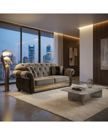 Divano Letto Chesterfield 2 Posti Capitonné Personalizzabile Ecopelle Tessuto AZ02