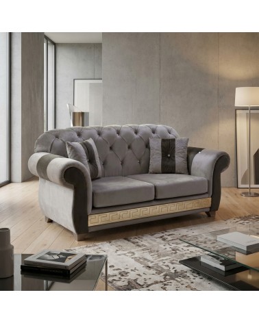 Divano Letto Chesterfield 2 Posti Capitonné Personalizzabile Ecopelle Tessuto AZ02