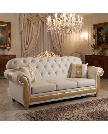 Customizable 3-Seater Chesterfield Double Sofa Bed with Luxury Headboard AZ03C