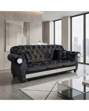 Customizable 3-Seater Chesterfield Double Sofa Bed with Luxury Headboard AZ03C