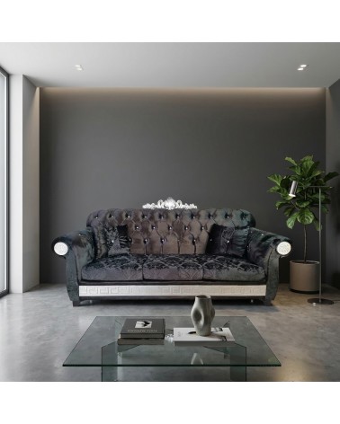 Customizable 3-Seater Chesterfield Double Sofa Bed with Luxury Headboard AZ03C