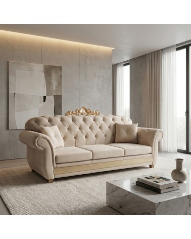 Divano Letto 3 Posti Chesterfield Matrimoniale Personalizzabile con Cimasa Lusso AZ03C