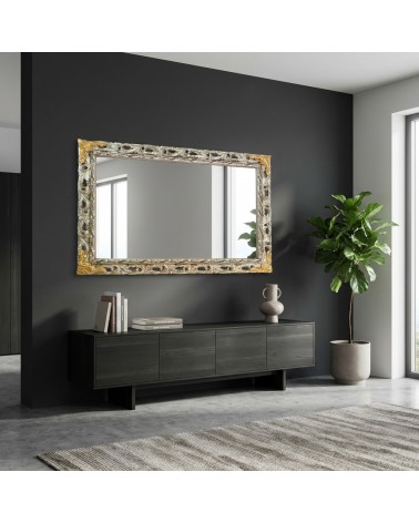 Specchiera Barocca Argento Oro su Misura Cornice Traforata Legno da Parete GGAO